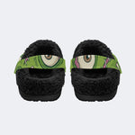 Cartoon Zombie Face - Fur Lined Slippers/Sandals