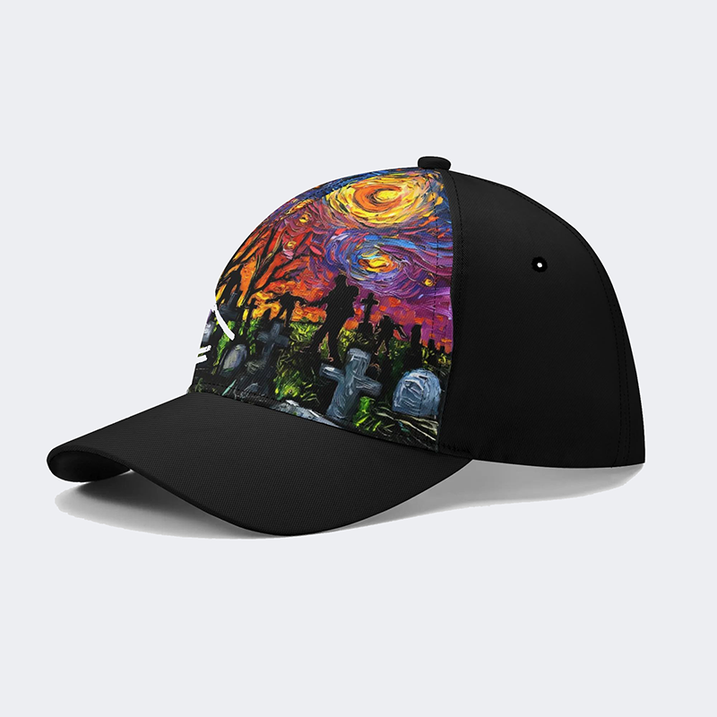 Starry Night Horror Movie Print - Baseball Hat