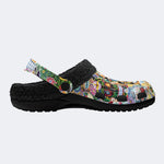 Unisex Skull Graffiti Art Print - Fur Lined Slippers/Sandals