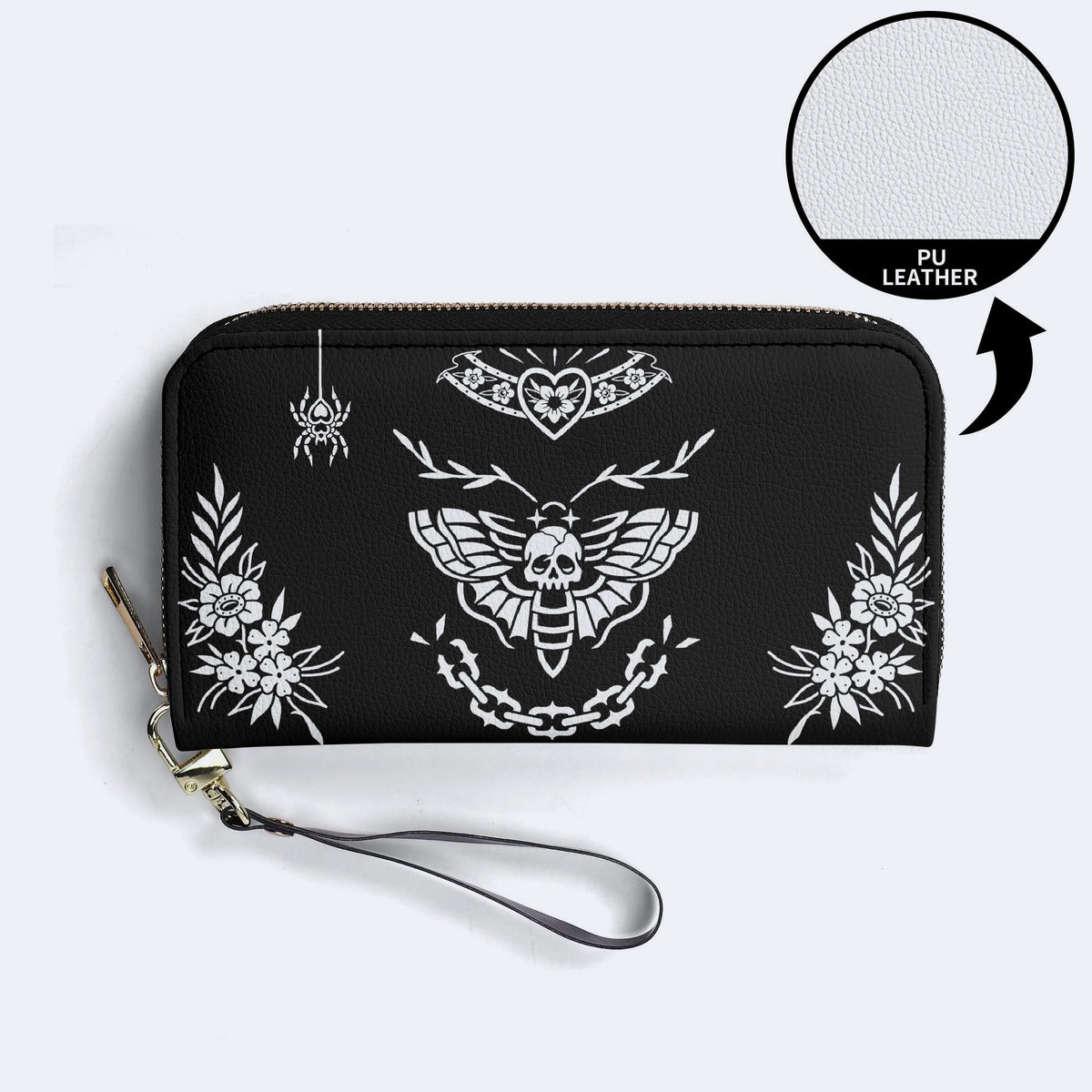 Death Moth Vintage Print - Leather Wallet