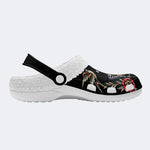 Colorful Death Moth Print - Fur Lined Slippers/Sandals