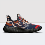 Sneakers aus Mesh-Strick mit Tiger-Print 