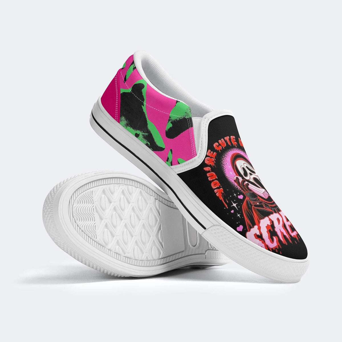 Horror Ghostface Print - Slip On Shoes