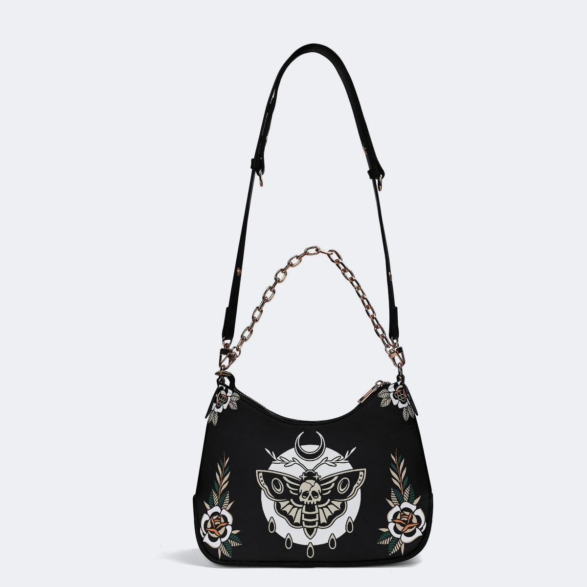 Classic Death Moth Print - Crossbody Bag