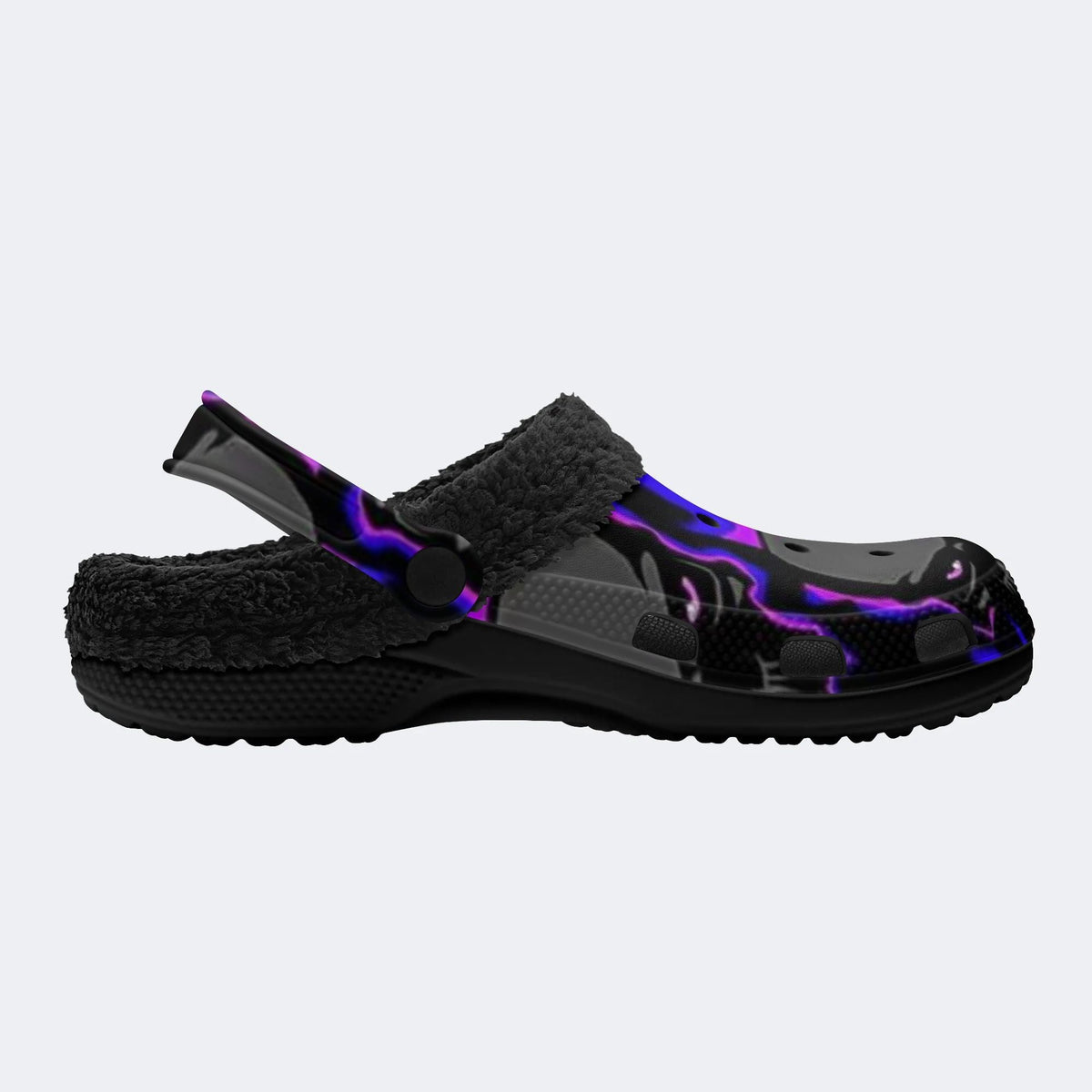 Neon Flame Skulls - Fur Lined Slippers/Sandals