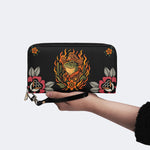 Flame Cowboy Frog Print - Leather Wallet
