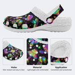 Magic Mushrooms Print- Fur Lined Slippers/Sandals