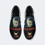 Unisex Black Metal Pinhead Print - Slip On Shoes