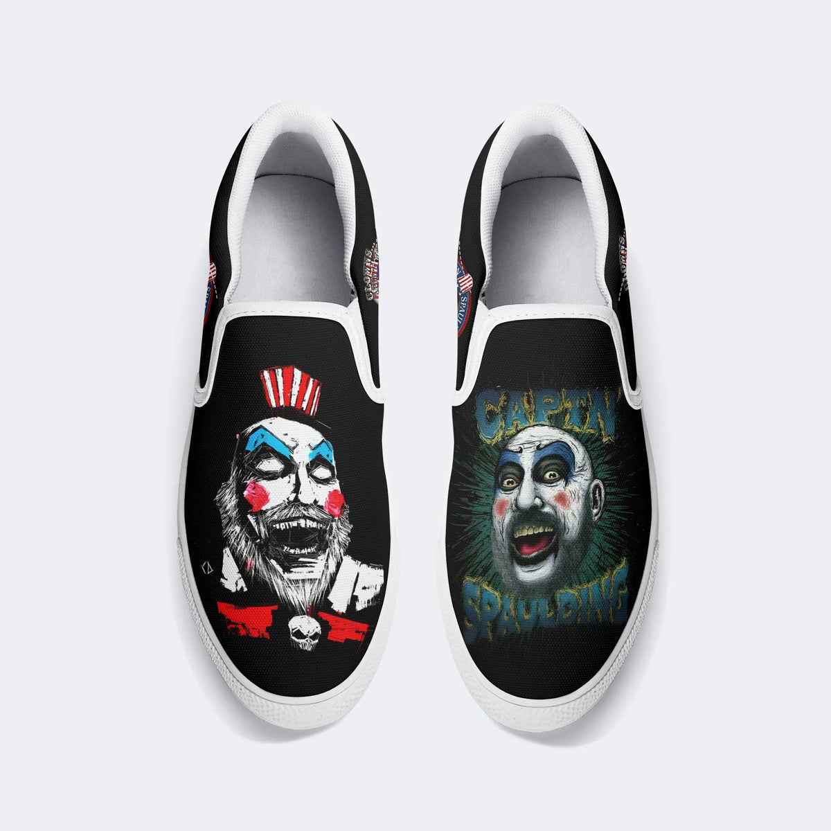 Vintage Horror Art Printed - Slip On Shoes
