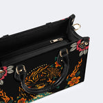 Black Panther Print - Leather Handbag