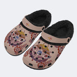 Death Moth Gradient Print - Fur Lined Slippers/Sandals