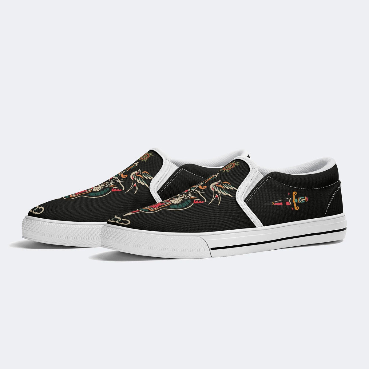 Unisex Tiger Print - Slip On Shoes