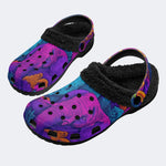 Psychedelic Purple Elephant - Fur Lined Slippers/Sandals