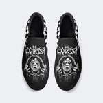 Unisex Black Metal Pinhead Print - Slip On Shoes