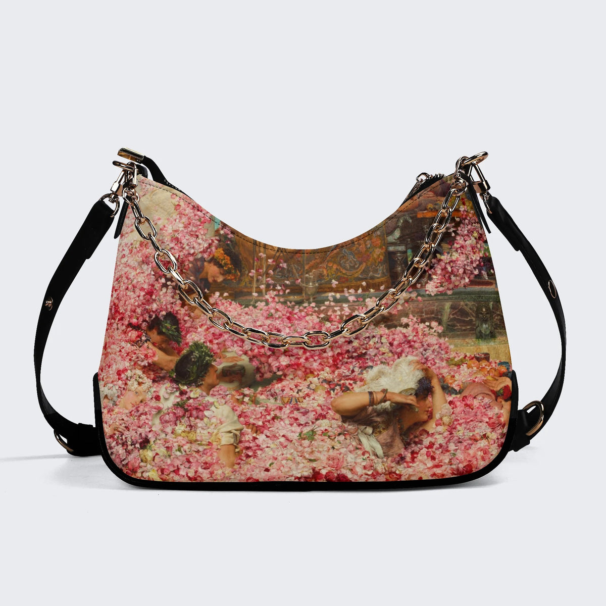 Roses of Heliogabal Print - Leather Crossbody Bag