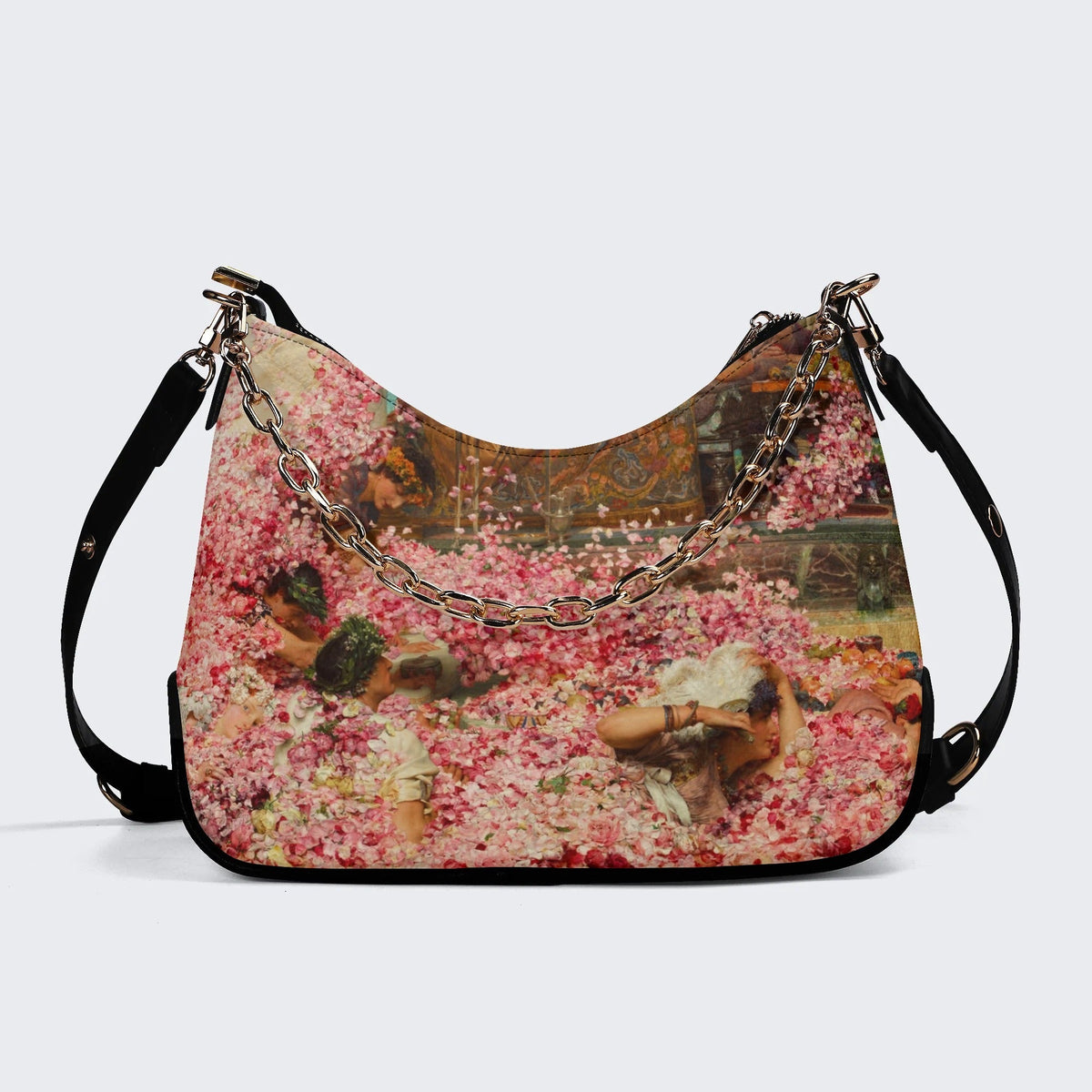 Roses of Heliogabal Print - Leather Crossbody Bag