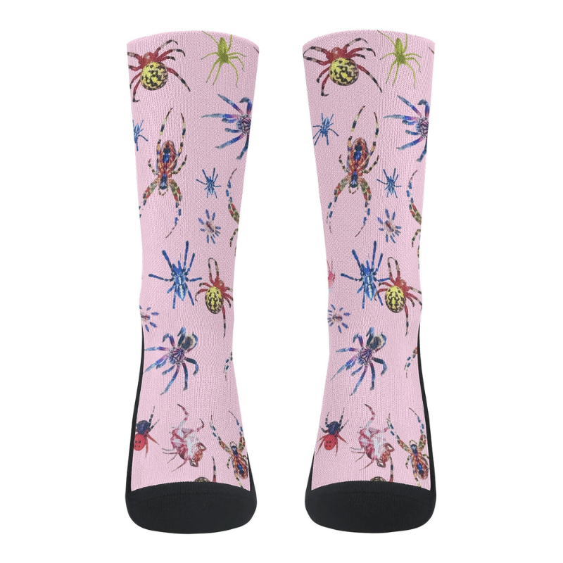 Spider Print On Foundation - Crew Socks