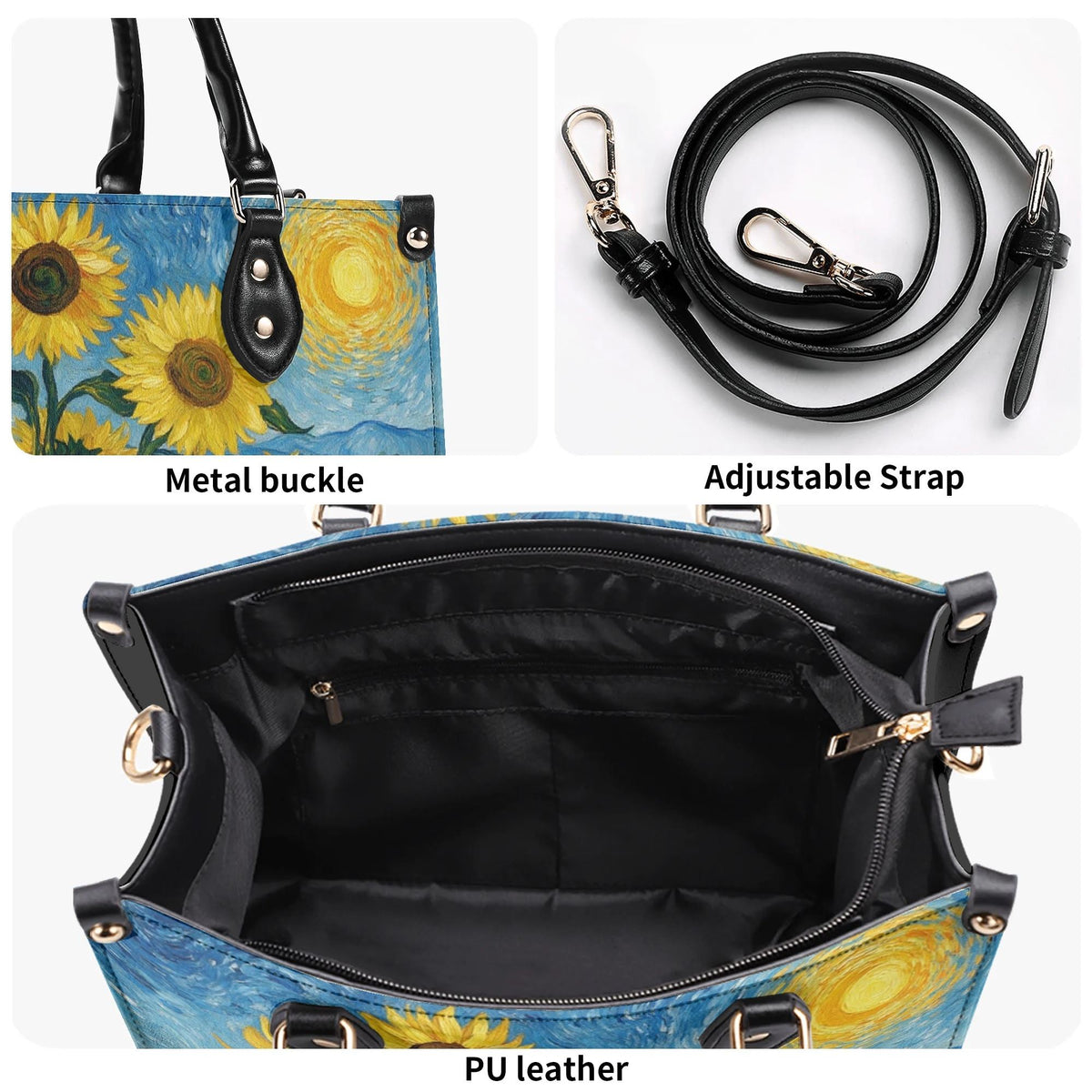 Van Gogh Sunflower Print Handbag Factory Direct Sales