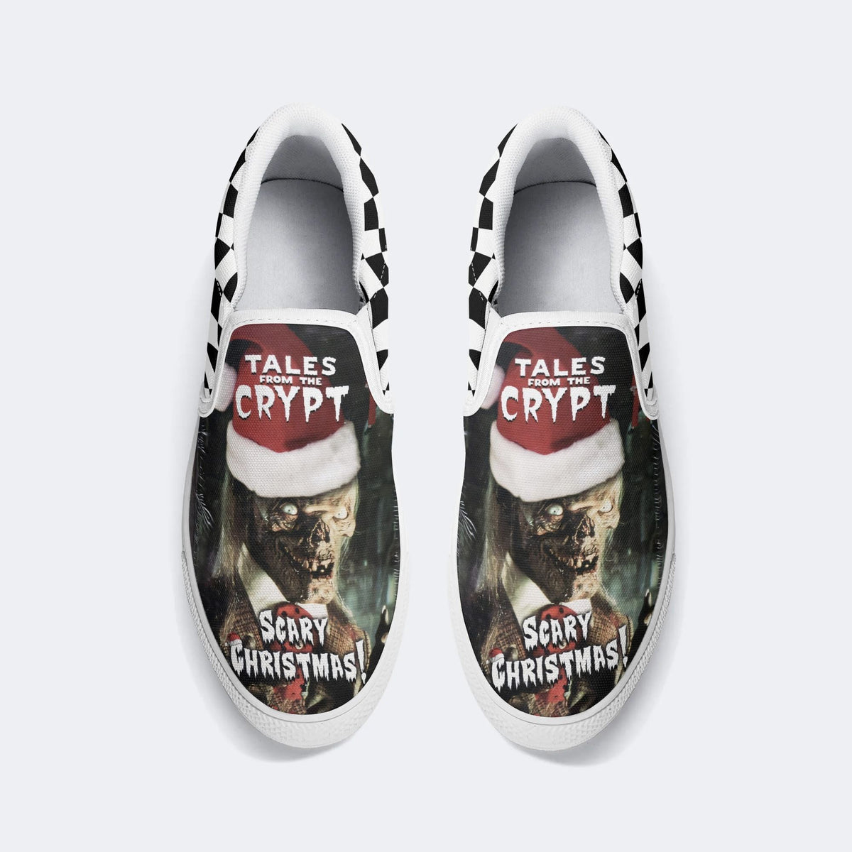 Christmas Skull Print - Slip On Shoes