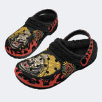 Fire Chimpanzees Print - Fur Lined Slippers/Sandals