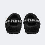 Horror Movie Vintage Graphic Print - Fur Lined Slippers
