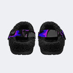 Neon Flame Skulls - Fur Lined Slippers/Sandals