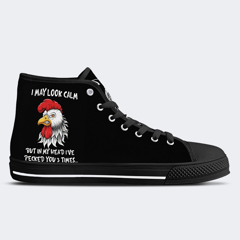 Unisex Bad Chicken Print - High Top aus Canvas