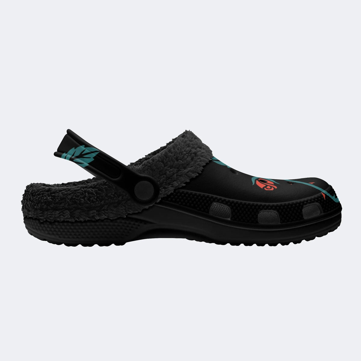 Dark Thorn Rose - Fur Lined Slippers/Sandals