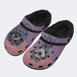 Colorblock Eye Faux Decal Print - Fur Lined Slippers/Sandals