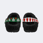 Angry Wolf Print - Fur Lined Slippers