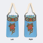 Vintage Torch And Dragon Print - Leather Handbag