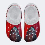 Smoking Nun Vintage Print - Fur Lined Slippers/Sandals