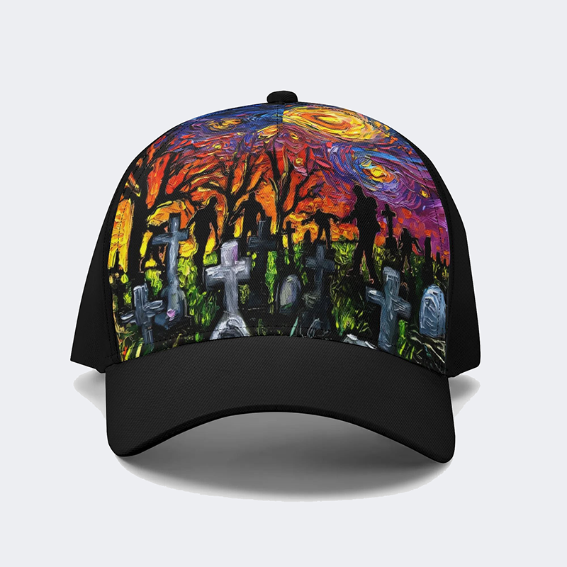 Starry Night Horror Movie Print - Baseball Hat