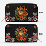 Flame Cowboy Frog Print - Leather Wallet