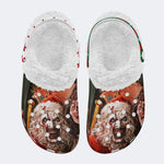 Christmas Ghostface Print - Fur Lined Slippers/Sandals