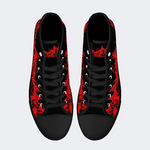 Unisex Fire Skull Print - High Top Canvas