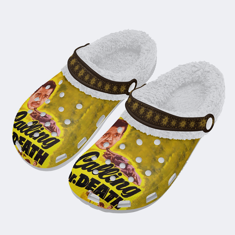 Horror Print - Fur Lined Slippers/Sandals