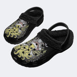 Christmas Octopus Print - Fur Lined Slippers