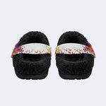 Multicolor Mosaic Abstract - Fur Lined Slippers/Sandals