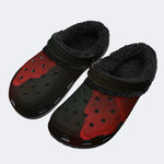 Crimson Bloom - Fur Lined Slippers/Sandals