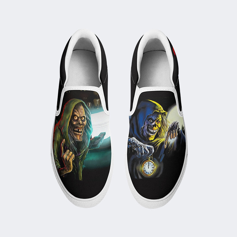 Horror Movie Vintage Graphic Print - Slip On Shoes
