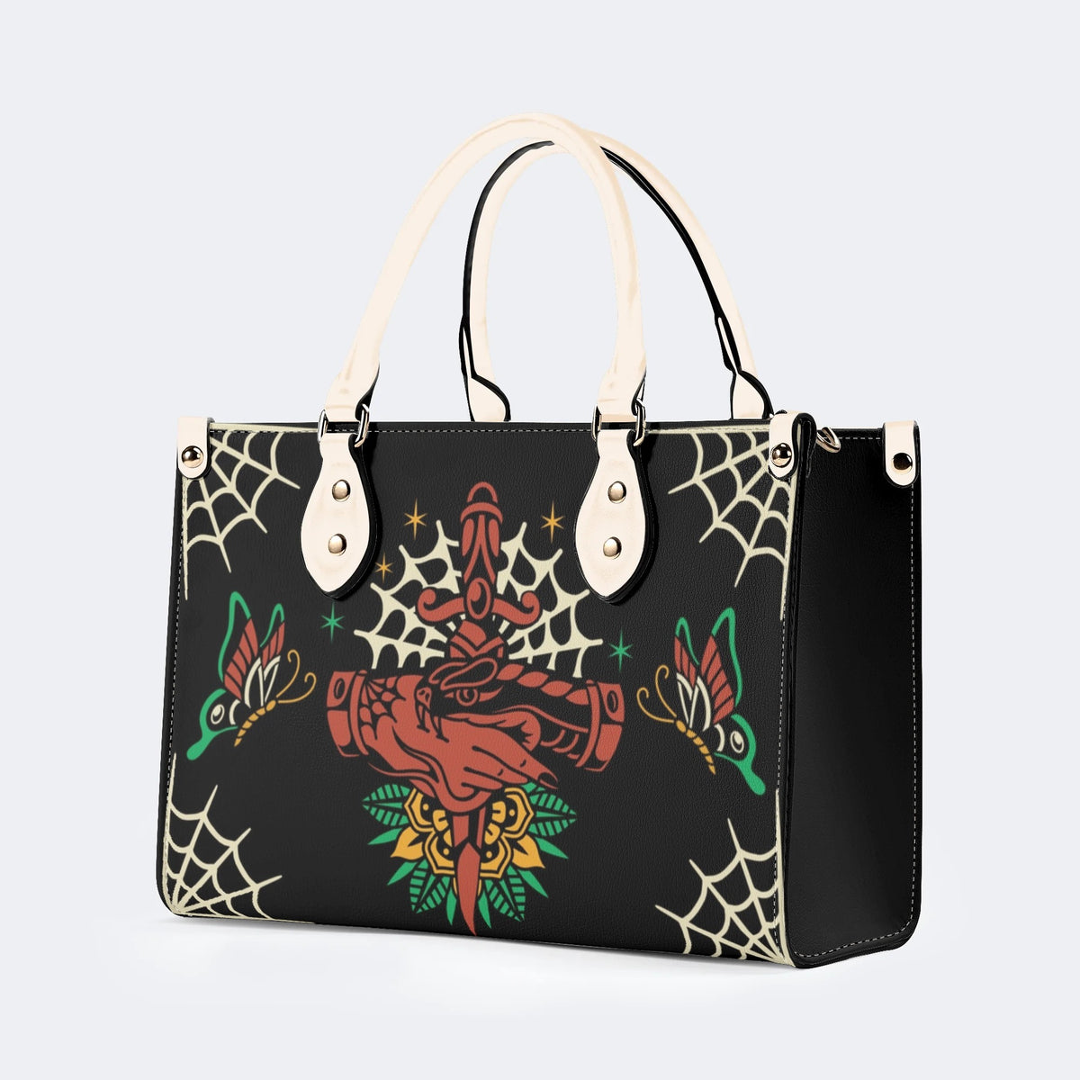 Trust No One Snake Print - Leather Handbag