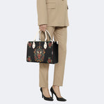 Fire Tiger Traditional Tattoo Print - Leather Handbag