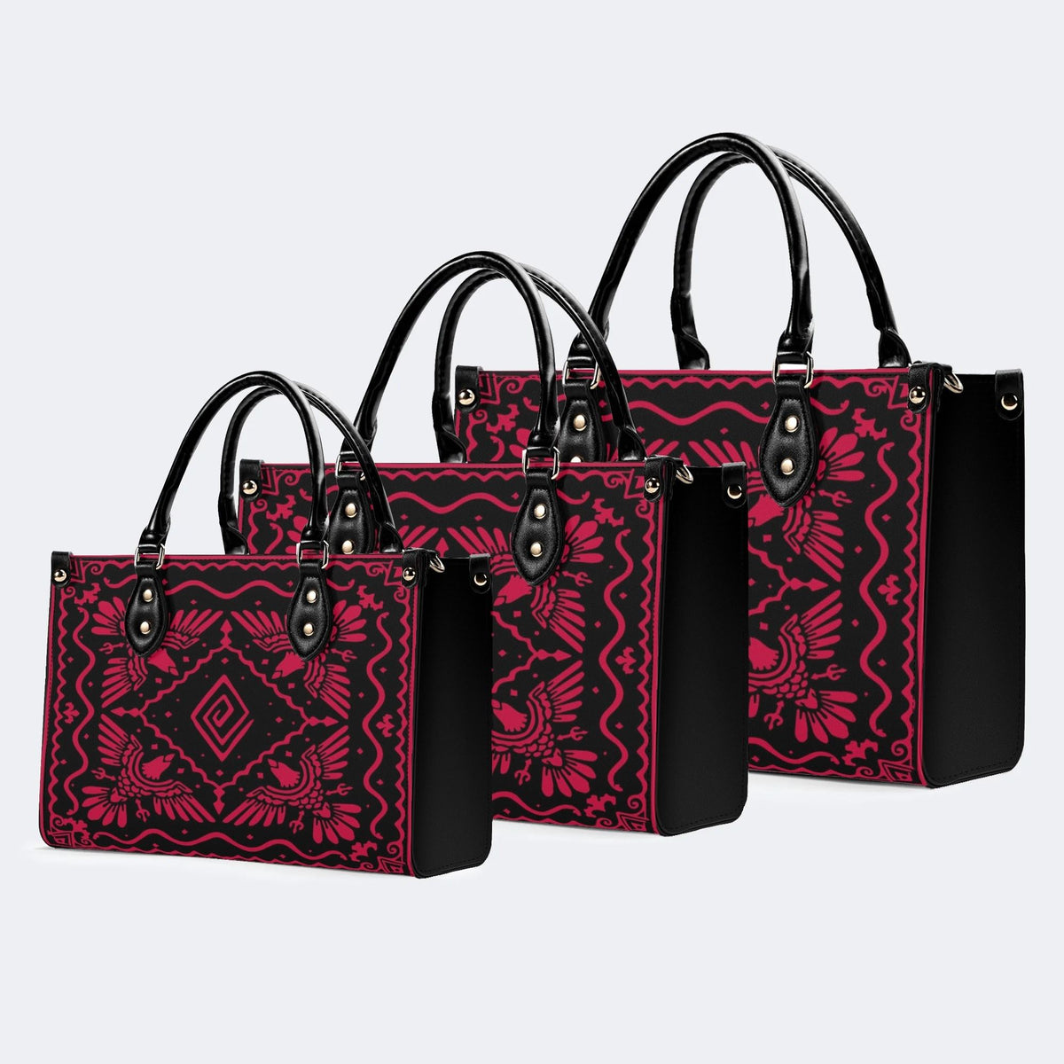 Red Eagle Totem - Leather Handbag
