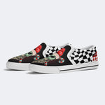 Skull Santa Print - Slip On Shoes