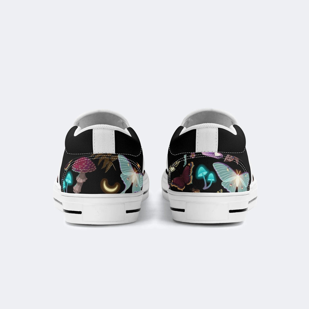 Fluorescent Moth And Botanical Print - Slip On Shoes