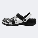 Gothic Crown Skull - Fur Lined Slippers/Sandals