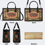 Retro Toad And Snake Print - Leather Handbag