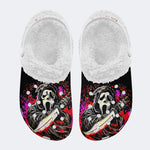 Horror Ghostface Print - Fur Lined Slippers