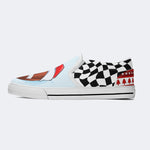 Santa Hat Football Print - Slip On Shoes